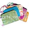 Satin Wallet, Rectangle, with flower pattern, mixed colors 