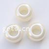 ABS Plastic Pearl Beads, Drum, white Approx 5mm 