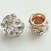 Rhinestone Zinc Alloy European Beads, Tube, plated, without troll & with rhinestone Approx 6mm 