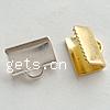 Brass Ribbon Crimp End, Rectangle, plated Approx 2mm 