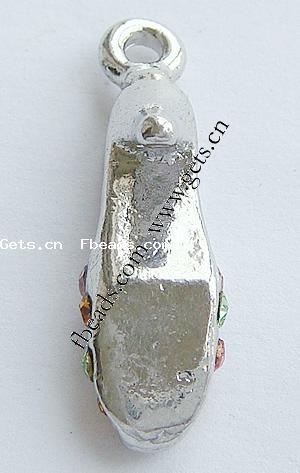 Zinc Alloy Shoes Pendants, with enamel, plated, enamel, more colors for choice, 26x8mm, Hole:Approx 2mm, Sold By PC