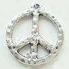 Zinc Alloy Peace Pendants, Peace Logo, plated cadmium free Approx 2mm, Approx 