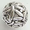 Zinklegierung hohle Perlen, rund, plattiert, keine, frei von Nickel, Blei & Kadmium, 15mm, Bohrung:ca. 2mm, 300PCs/Tasche, verkauft von Tasche