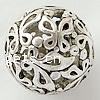 Zinc Alloy Hollow Beads, Round, plated nickel, lead & cadmium free, 25mm Approx 3mm 