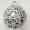 Zinc Alloy Hollow Pendants, Round, plated nickel, lead & cadmium free Approx 3mm 