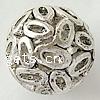 Zinc Alloy Hollow Beads, Round, plated nickel, lead & cadmium free, 18mm Approx 2.5mm 