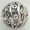 Zinc Alloy Hollow Beads, Round, plated nickel, lead & cadmium free, 18mm Approx 2.5mm 
