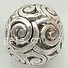 Zinc Alloy Hollow Beads, Round, plated nickel, lead & cadmium free, 24mm Approx 3mm 
