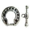 Zinc Alloy Toggle Clasp, Round, textured & single-sided cadmium free 