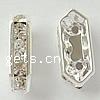 Bridge Rhinestone Spacer, Brass, Rectangle, plated, with Mideast rhinestone Approx 1mm 