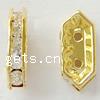 Bridge Rhinestone Spacer, Brass, Rectangle, plated, with Mideast rhinestone Approx 1mm 