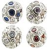 Cubic Zirconia Sterling Silver European Beads, 925 Sterling Silver, Rondelle, without troll & with cubic zirconia Approx 5mm 