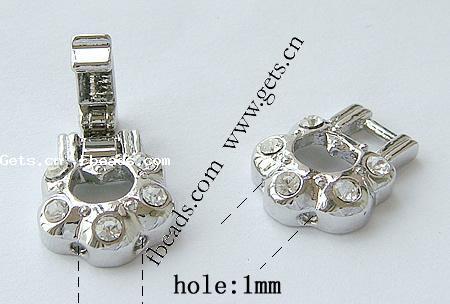 Zinc Alloy Watch Band Clasp, Flower, plated, with rhinestone, more colors for choice, nickel, lead & cadmium free, 33.5x13x4mm, Hole:Approx 1mm, Sold By PC