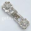 Zinc Alloy Watch Band Clasp, Flower, plated, with rhinestone nickel, lead & cadmium free Approx 1mm 