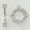 Zinc Alloy Toggle Clasp, Round, plated, with rhinestone & single-strand Approx 2mm 