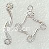 Zinc Alloy Toggle Clasp, Rhombus, plated, with rhinestone & single-strand Approx 2mm 