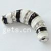 Enamel Zinc Alloy Beads, with Zinc Alloy, Tube, plated, with rhinestone nickel free Approx 2mm 