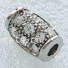 Zinc Alloy Tube Beads, plated, with rhinestone nickel, lead & cadmium free Approx 3mm 