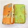 Cosmetic Jewelry Case, Silk, Rectangle, with flower pattern, mixed colors 