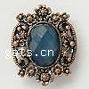 Resin Zinc Alloy Connector, with Resin, Oval, plated, with resin rhinestone & faceted Approx 1mm 