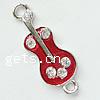 Enamel Zinc Alloy Connector, Guitar, plated, with rhinestone Approx 2.5mm 