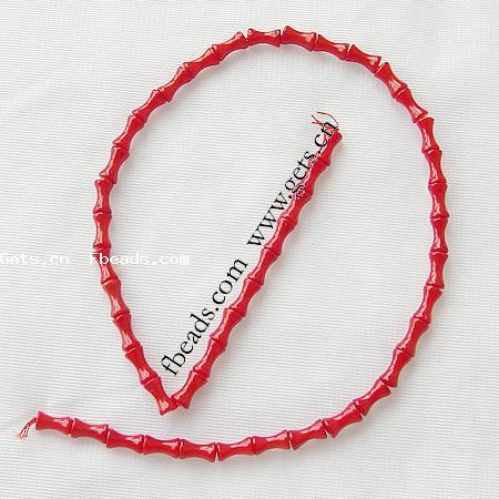 Natural Coral Beads, Bamboo, red, Grade AA, Hole:Approx 0.5mm, Length:16.5 Inch, Approx 46PCs/Strand, Sold By Strand