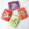 Silk Cosmetic Mirror, Rectangle, with flower pattern, mixed colors 