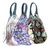 Folk Art-Tasche, Satin, Dreieck, gemischte Farben, 21x34x11.5cm, verkauft von PC