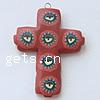Polymer Clay Jewelry Pendants, Cross, red Approx 2mm 