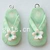 Polymer Clay Jewelry Pendants, Shoes, green Approx 2mm 