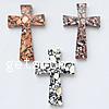 Mosaic Turquoise Pendant, Synthetic Turquoise, Cross, mixed colors, 86-89mm Approx 2mm 