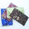Satin Gift Bag, Rectangle, with flower pattern, mixed colors 