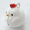 Brass Jingle Bell for Christmas Decoration, Chicken, enamel, white, lead & cadmium free Approx 2.5mm 