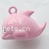 Brass Jingle Bell for Christmas Decoration, Dolphin, enamel, pink, lead & cadmium free Approx 2.5mm 