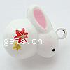 Brass Jingle Bell for Christmas Decoration, Rabbit, enamel, white, lead & cadmium free Approx 2mm 