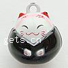 Brass Jingle Bell for Christmas Decoration, Cat, enamel, black, lead & cadmium free Approx 2.5mm 