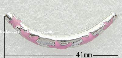 Perles émail alliage de zinc, avec alliage de zinc, tube, Placage, plus de couleurs à choisir, sans cadmium, 41x5mm, Trou:Environ 1mm, Vendu par PC