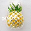 Enamel Zinc Alloy European Beads, Pineapple, plated, without troll & large hole Approx 4.5mm 