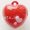 Латунный колокол подвески, Латунь, Сердце, эмаль, красный, не содержит свинец и кадмий отверстие:Приблизительно 2.5mm, продается PC