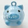 Brass Jingle Bell for Christmas Decoration, Pig, enamel, blue, lead & cadmium free Approx 2.5mm 
