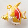 Brass Jingle Bell for Christmas Decoration, Fish, enamel, yellow, lead & cadmium free Approx 2mm [