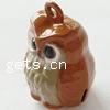Brass Jingle Bell for Christmas Decoration, Owl, enamel, brown, lead & cadmium free Approx 2mm 
