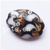 Black and White Style Lampwork Glass Beads, Flat oval Approx 2MM 