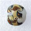 Black and White Style Lampwork Glass Beads, Flat round, 16x10mm, Hole:Approx 2MM, Sold by PC