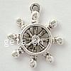 Zinc Alloy Ship Wheel & Anchor Pendant, plated, nautical pattern Approx 2mm 