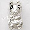 Rhinestone Zinc Alloy European Beads, Pig, plated, without troll & with rhinestone Approx 4.2-4.5mm 