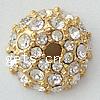 Rhinestone Zinc Alloy Beads, with Zinc Alloy, Round, plated cadmium free Approx 1.5mm 