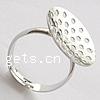 Brass Sieve Ring Base, plated, adjustable US Ring 
