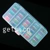 Boîte de perles de verre, perles de rocaille en verre, avec Boîte en plastique, Rond, couleurs mélangées Vendu par boîte