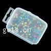 Boîte de perles de verre, perles de rocaille en verre, avec Boîte en plastique, Rond, couleurs mélangées Vendu par PC